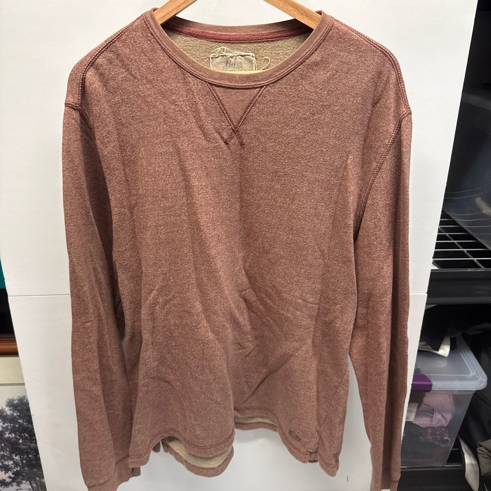 Bass Men's Crewneck Pullover Sweater - Rust Brown